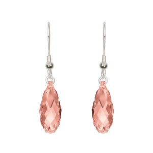 Rose Peach Handcrafted Crystal Earrings