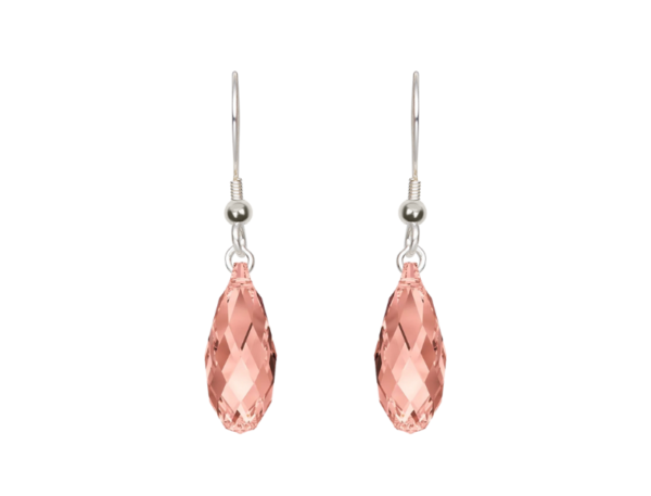 Rose Peach Handcrafted Crystal Earrings