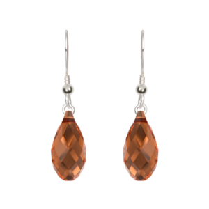 Smoked Amber Handcrafted Crystal Earrings