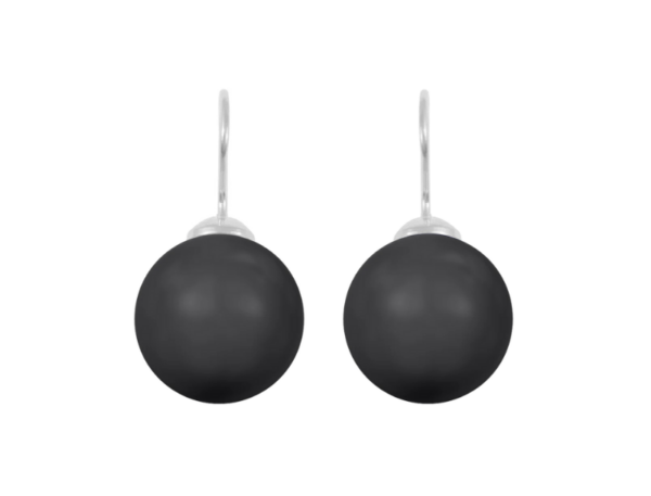 PEARL EARRINGS - STERLING SILVER OR GOLD - BLACK