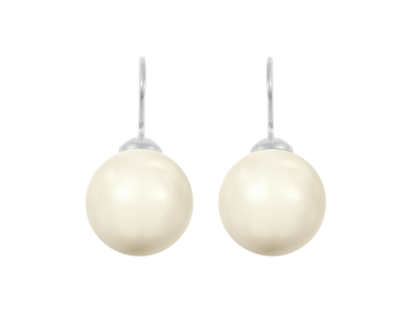 PEARL EARRINGS - STERLING SILVER OR GOLD - CLASSIC ALMOST WHITE