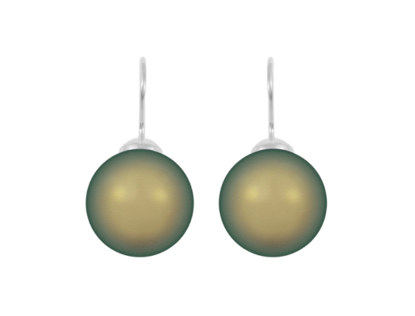 PEARL EARRINGS - STERLING SILVER OR GOLD - SHIMMERY GREEN