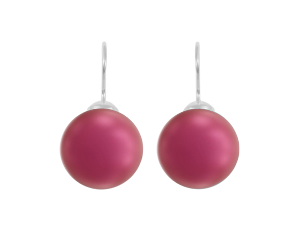 PEARL EARRINGS - STERLING SILVER OR GOLD MULBERRY PINK