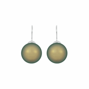 Classic Shimmery Green Pearl Earrings in Silver