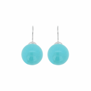 Classic Turquoise Pearl Earrings in Silver