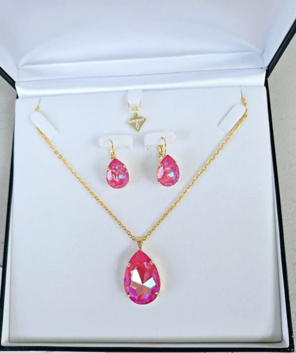 SPECIAL ORDER FOR THYTIEN - LOTUS PINK PENDANT AND ALEX EARRINGS ON YG - USA SHIP