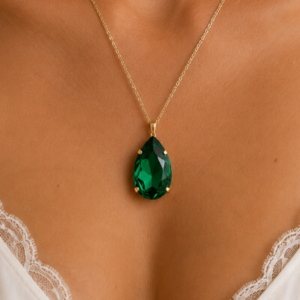 Majestic Green Handcrafted Crystal Pendant