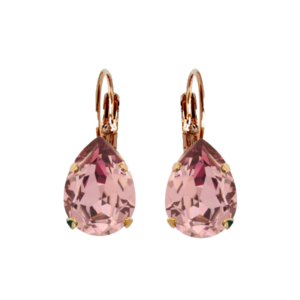 Crystal Antique Pink Alex Earrings in Rose Gold