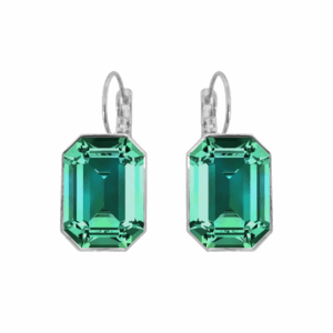 Crystal Emerald Emmy Earrings in Silver
