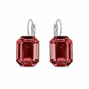 Crystal Siam Emmy Earrings in Silver