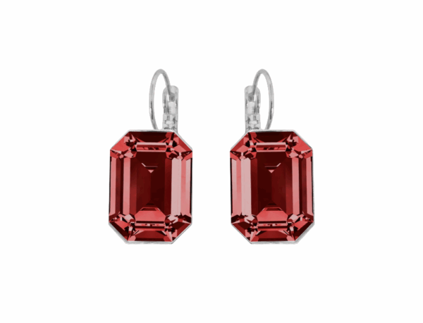 Crystal Siam Emmy Earrings in Silver