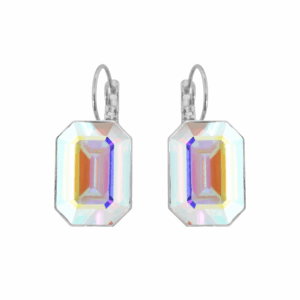 Crystal Aurora Borealis Emmy Earrings in Silver