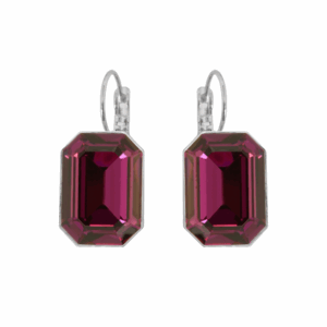 Crystal Amethyst Emmy Earrings in Silver