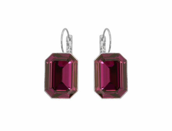 Crystal Amethyst Emmy Earrings in Silver