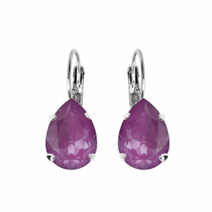 Alex Orchid Crystal Earrings in Silver