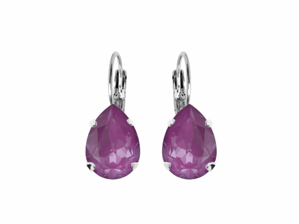 Alex Orchid Crystal Earrings in Silver