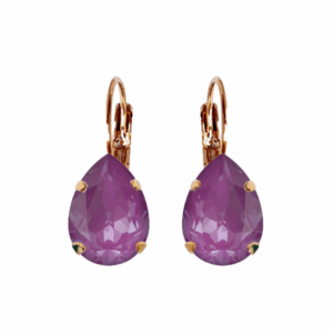 Alex Orchid Crystal Earrings in Rose Gold