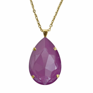 Angelina Orchid Crystal Pendant in Gold