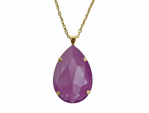Angelina Orchid Crystal Pendant in Gold