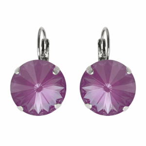 Geena Orchid Crystal Earrings in Silver