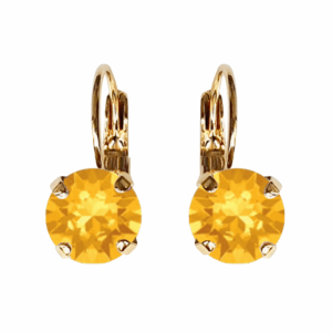Linda Light Topaz Crystal Earrings in Gold