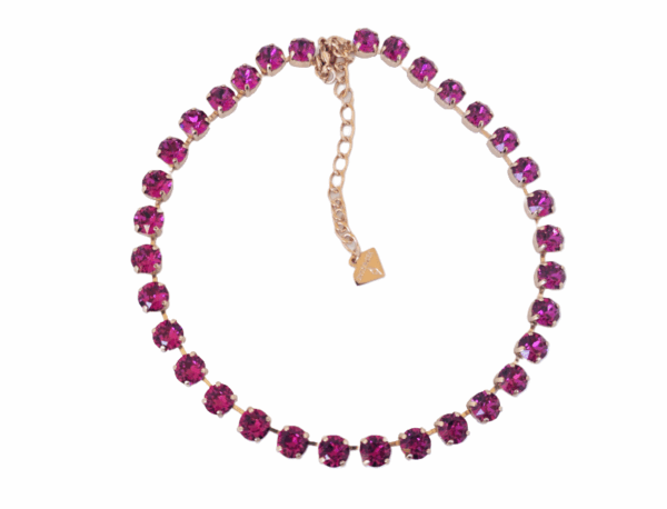 Fuchsia Pink Crystal Necklace