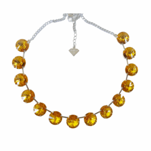Nita Sunflower Blue Crystal Necklace
