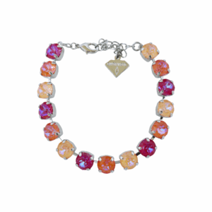 Coral Kiss Crystal Tennis Bracelet