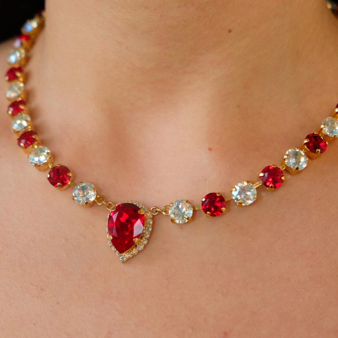 CANDY CANE CRYSTAL NECKLACE 