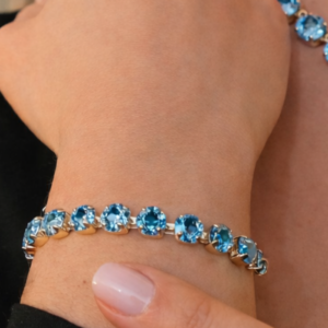 Aquamarine Crystal Tennis Bracelet