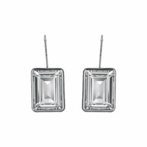 Sara Crystal Clear Earrings in Silver