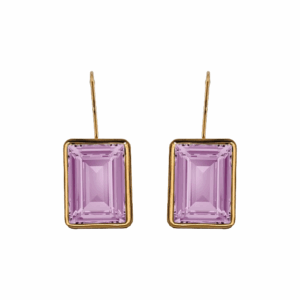 Sara Light Amethyst Earrings in Gold