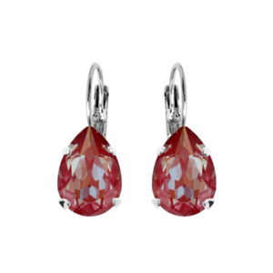 Crystal Royal Red Delite Alex Earrings in Silver