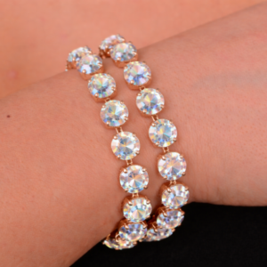 Aurora Borealis Swarovski Crystal Tennis Bracelet in Rose Gold
