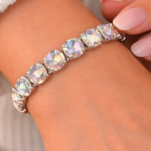 Swarovski Glide Aurora Borealis Bracelet in Rose Gold (12mm)