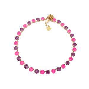 Classic Neon Pink X Orchid Crystal Necklace