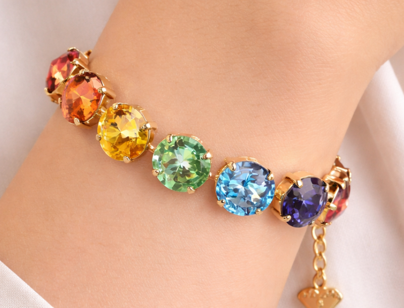 Chakra Balance Crystal Tennis Bracelet