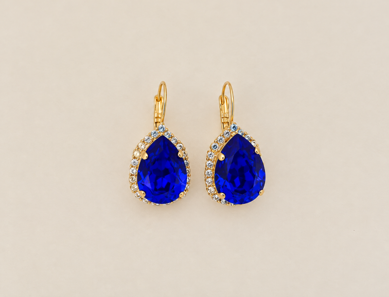 Royal Blue Alex Halo Earrings