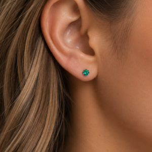 Classic Majestic Green Sterling Studs