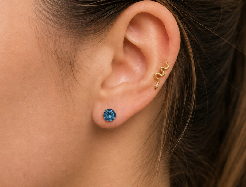 Classic Navy Montana Sterling Studs