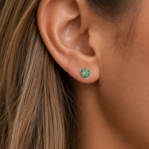 Classic Silky Sage Green Sterling Studs