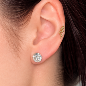 Classic Crystal Clear Sterling Studs