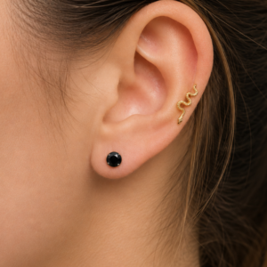 Classic Jet Black Sterling Studs