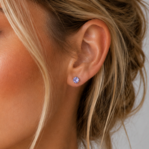 Classic Provence Purple Sterling Studs