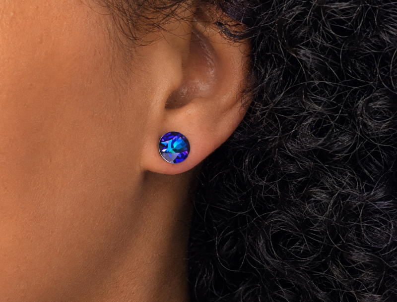 Classic Capri Blue Sterling Studs