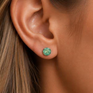 Classic Silky Sage Green Sterling Studs