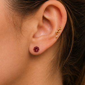 Classic Burgundy Sterling Studs