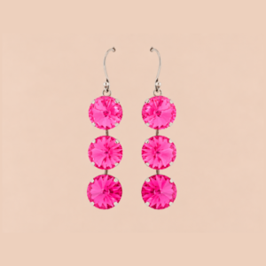Geena Neon Pink Triple Drop Earrings