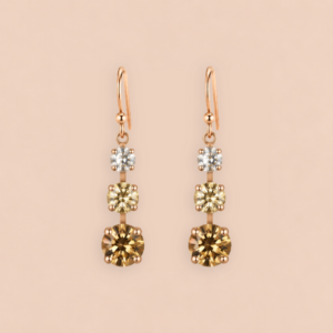 Melinda Champagne Sparkle Crystal Earrings