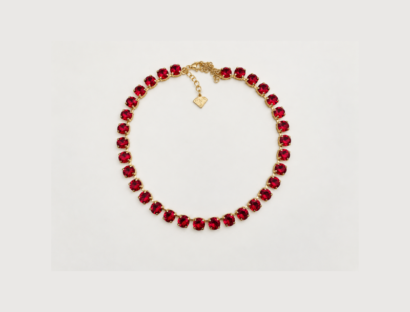 Classic Light Siam Crystal Necklace